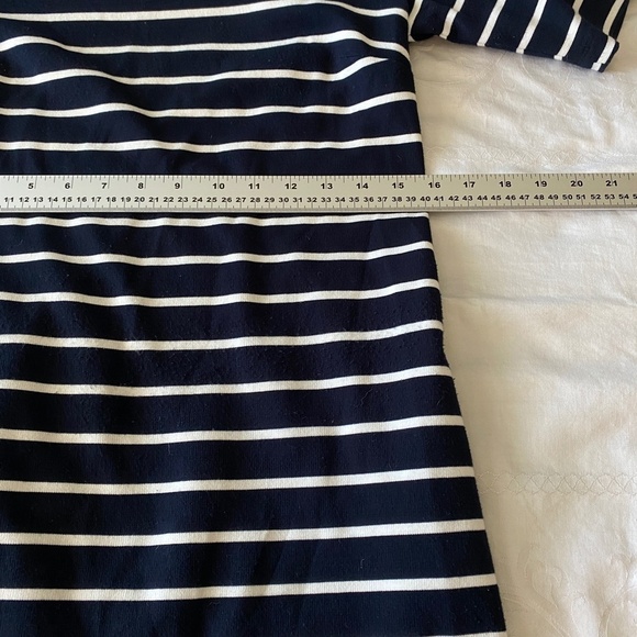 Banana Republic Women's 1/2 Zip 1/4 Sleeve Black & White T-Shirt Dress Size 6 - Picture 8 of 16